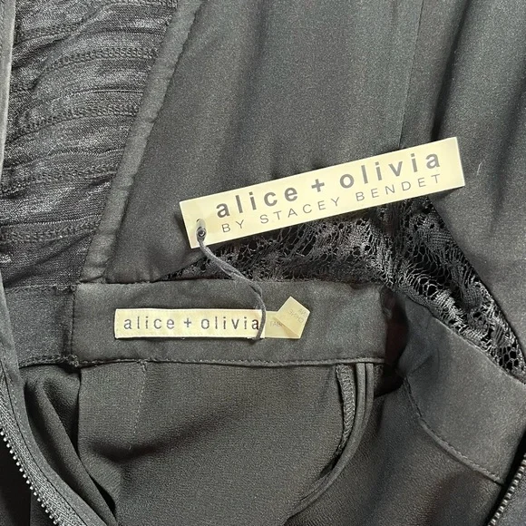 Alice + Olivia Sz 4 Black Lace Jumpsuit NWT - Picture 11 of 12